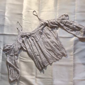 Floral A&F cold shoulder top